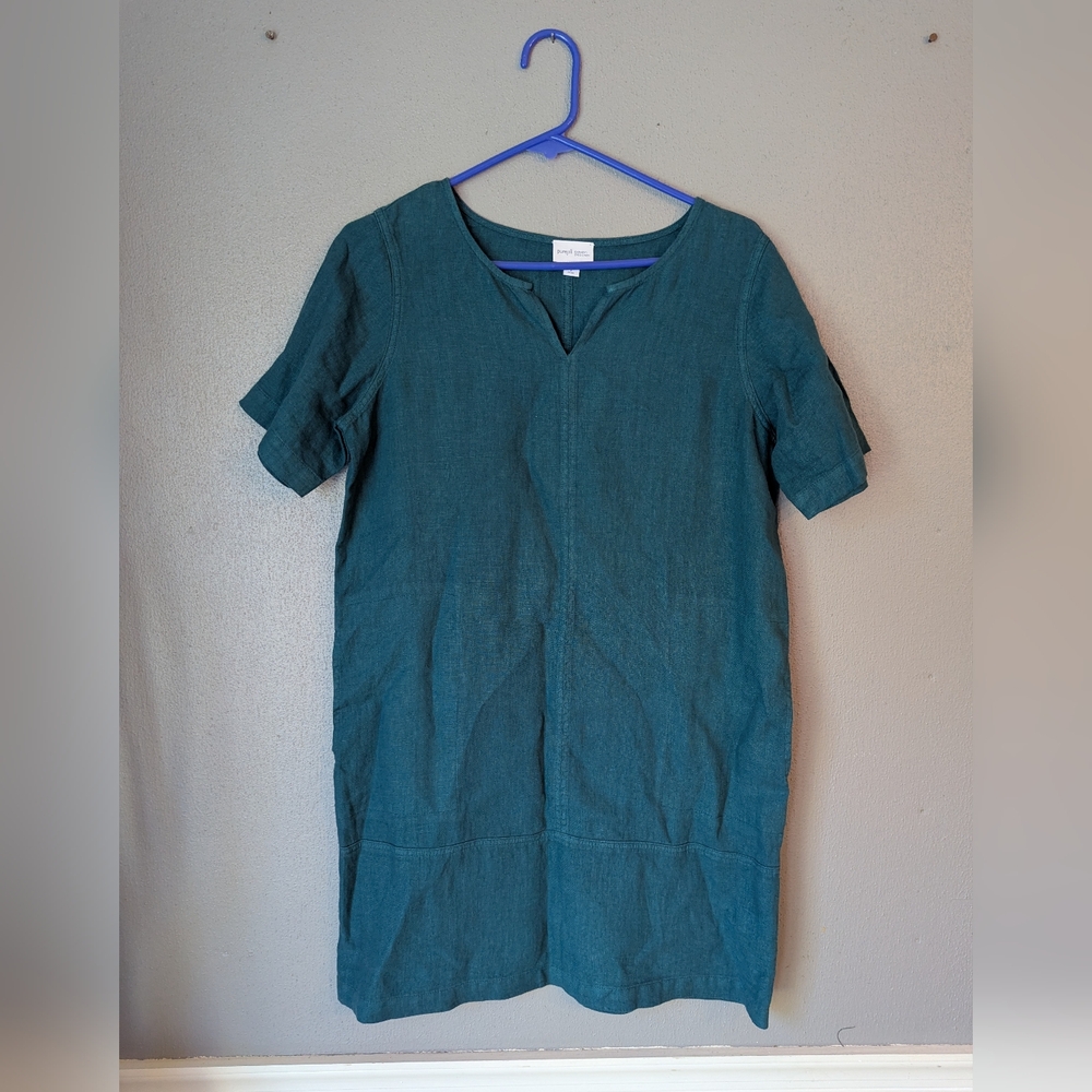 Purejill Teal Linen  Mini Dress S
